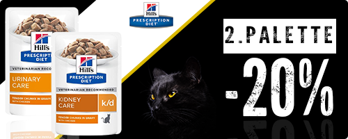 20% Rabatt auf die 2. Palette Hill's Prescription Diet Katzenfutter